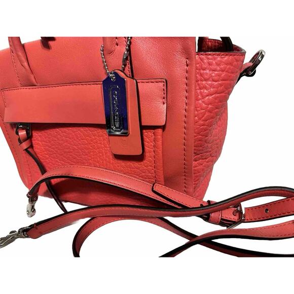 COACH Bleecker Mini Riley Leather Mini Crossbody Handbag Orange OS Vintage 41-04 - Picture 5 of 13